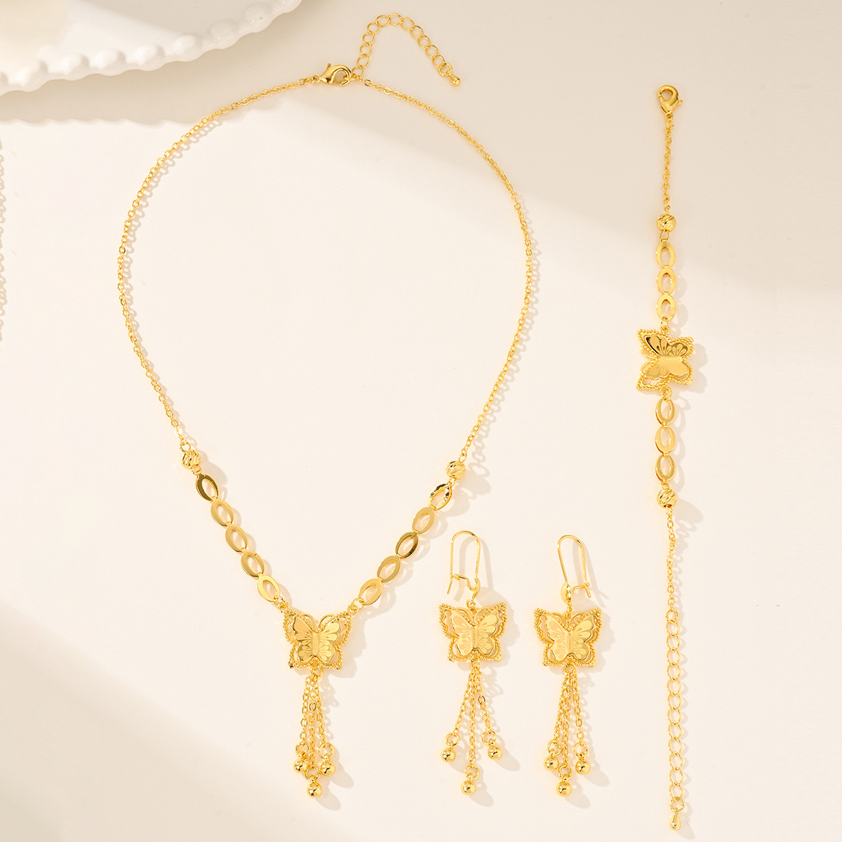 Vintage Fashion Earrings - Dubai Fashion Butterfly Jewelry Set 21k