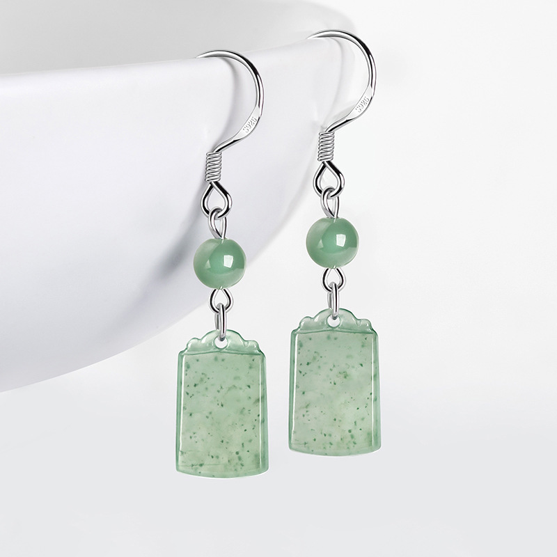 Vintage Fashion Earrings - Myanmar Jade Earrings Real Burmese Jadeite