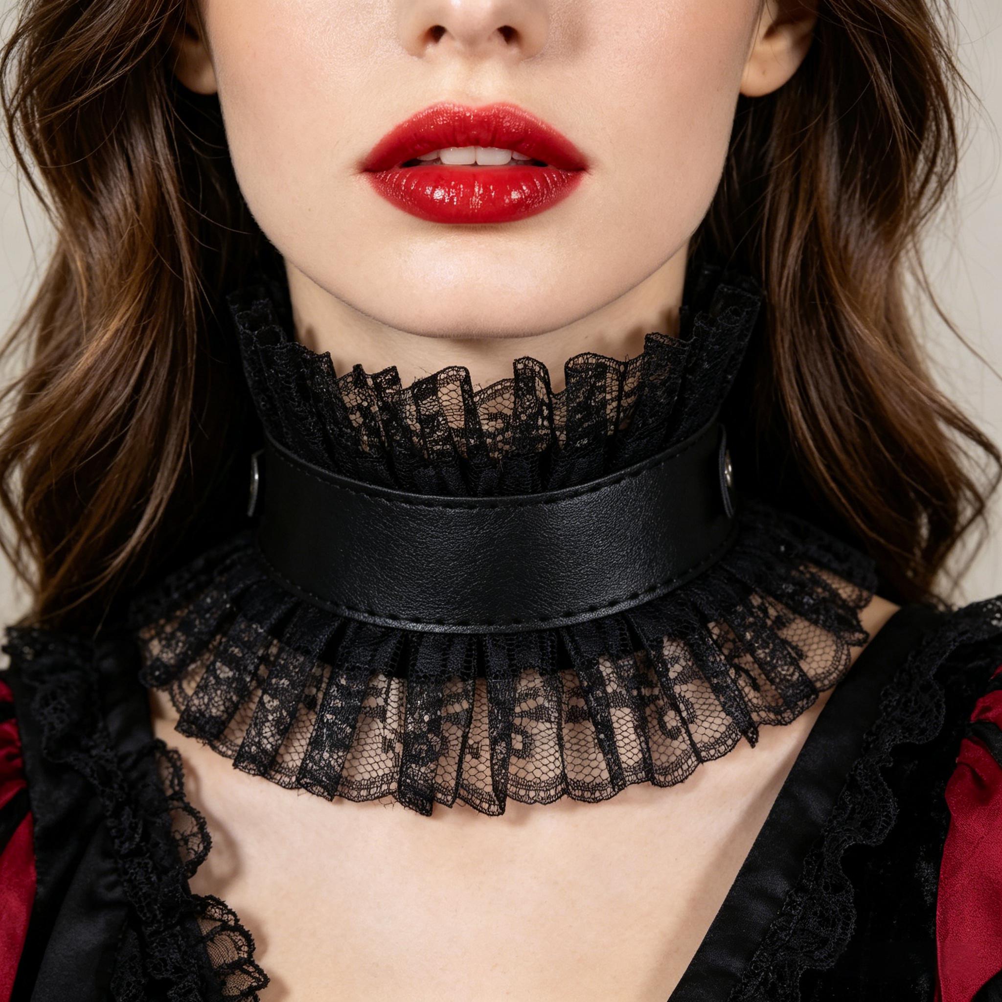Vintage Victorian Fashion - Women Vintage Fake Collar Gothic Black