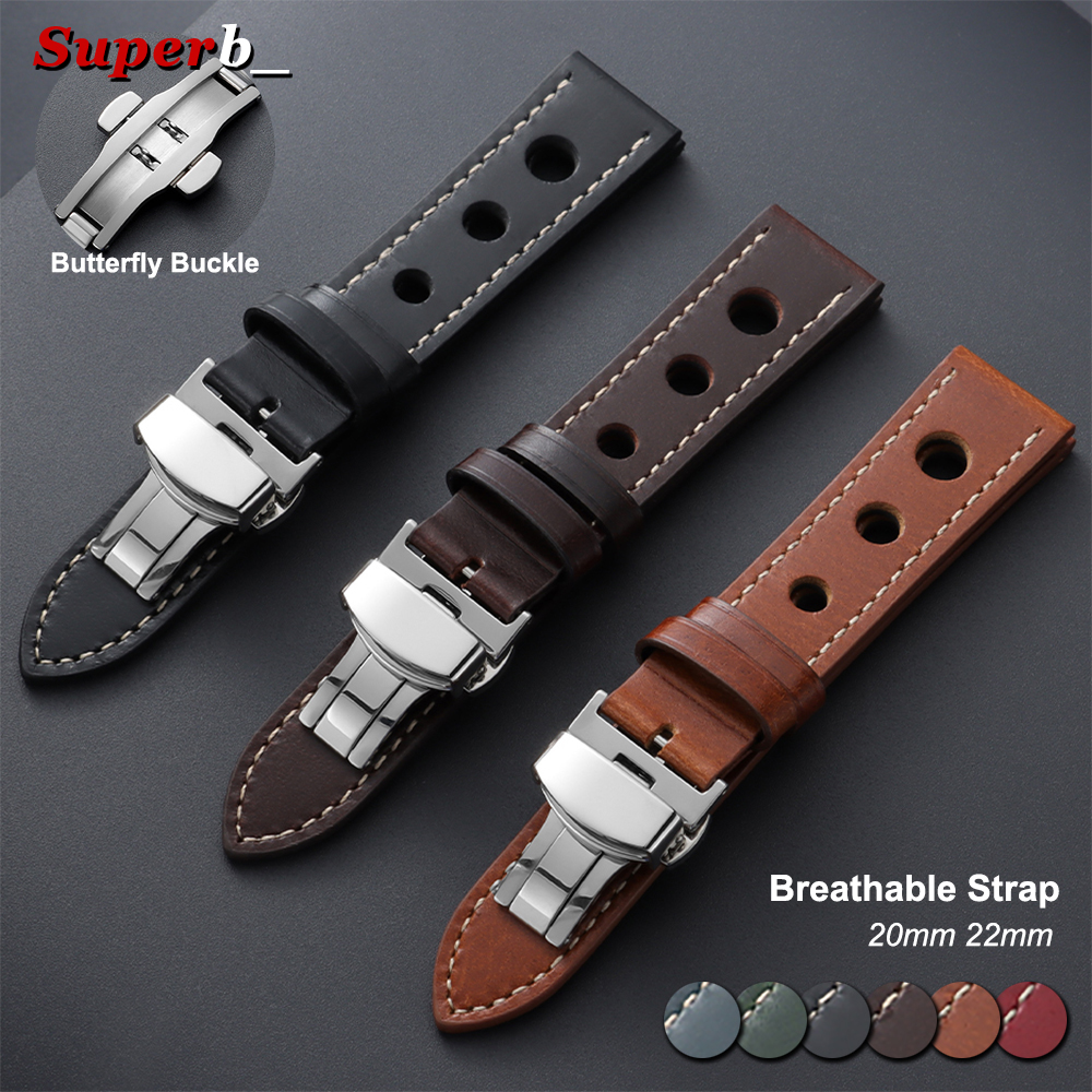 Vintage Fashion Tags - 20mm 22mm Vintage Cowhide Leather Watch