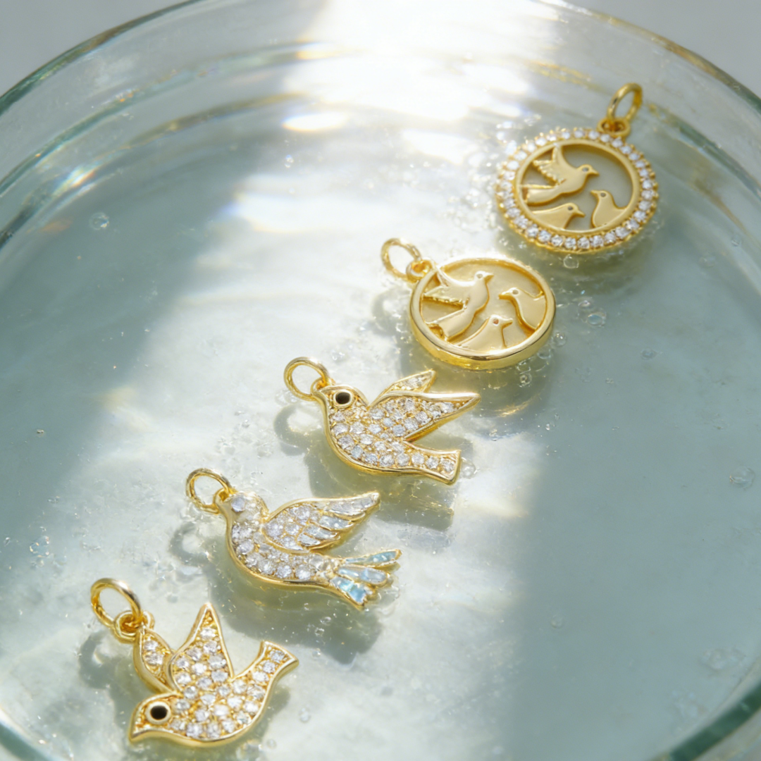 5Pcs Pendants Brass Cubic Zirc - Vintage Fashion Earrings recension och pris