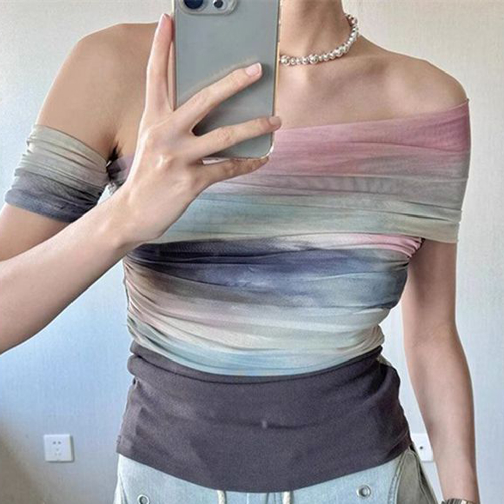 Women Summer Mesh Tie-Dye Off  - Tie Dye Shirt Vintage recension och pris