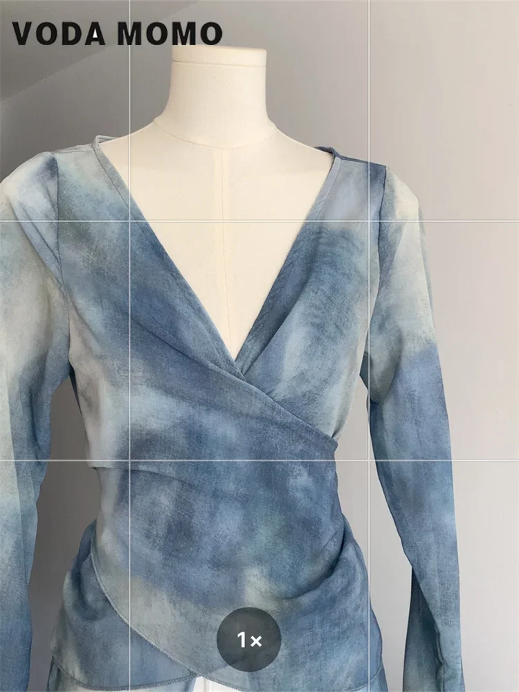 Vintage V-Neck Summer Elegant  - Tie Dye Shirt Vintage recension och pris