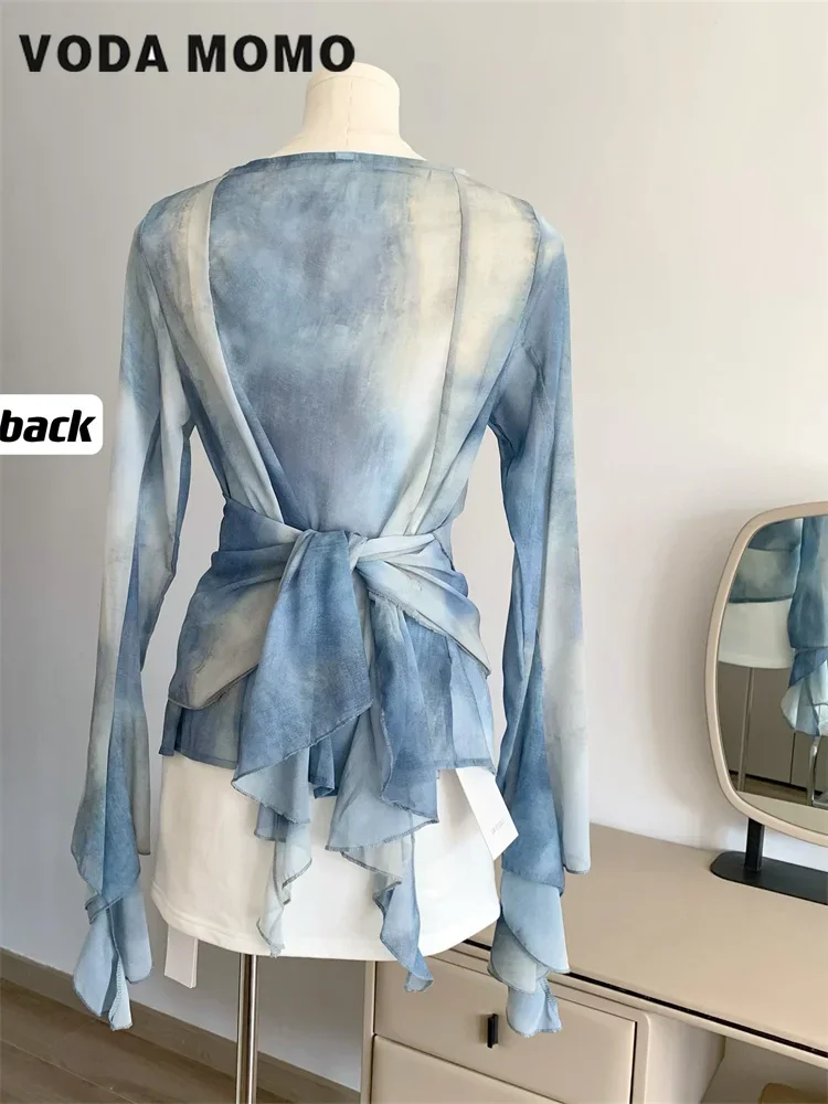 Vintage V-Neck Summer Elegant  - Tie Dye Shirt Vintage recension och pris