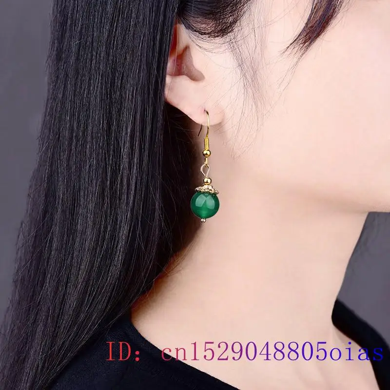 Green Jade Beaded Earrings Luc - Vintage Fashion Earrings recension och pris