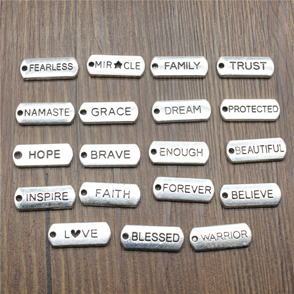 10pcs Word Tags Pendant Charms - Vintage Fashion Tags recension och pris