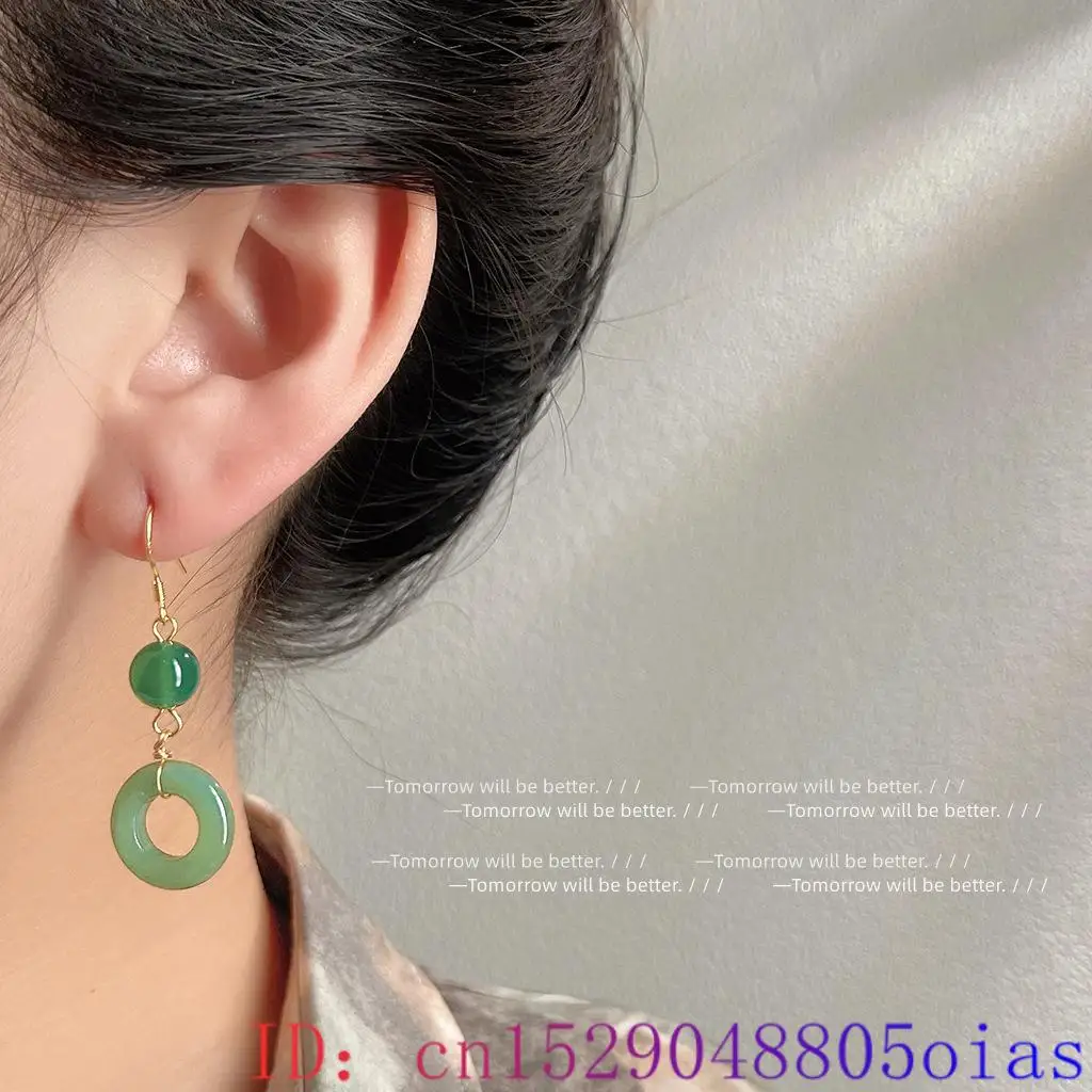 Green Real Jade Ring Earrings  - Vintage Fashion Earrings recension och pris