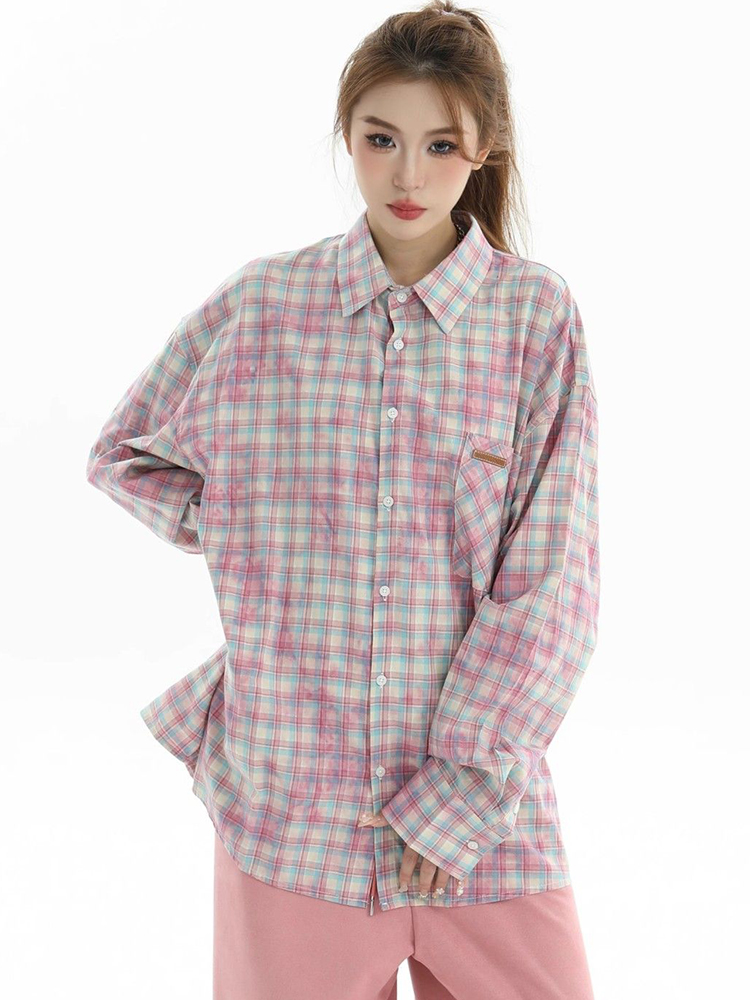 Jmprs Y2K Tie Dye Plaid Shirt  - Tie Dye Shirt Vintage recension och pris