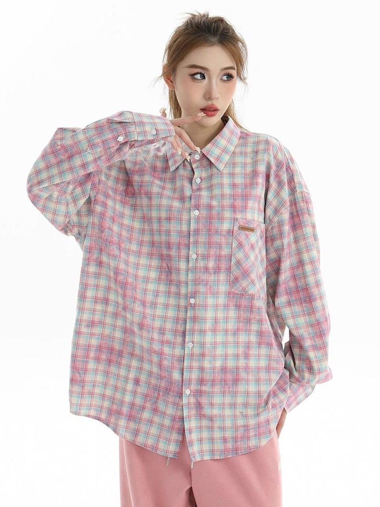 Jmprs Y2K Tie Dye Plaid Shirt  - Tie Dye Shirt Vintage recension och pris