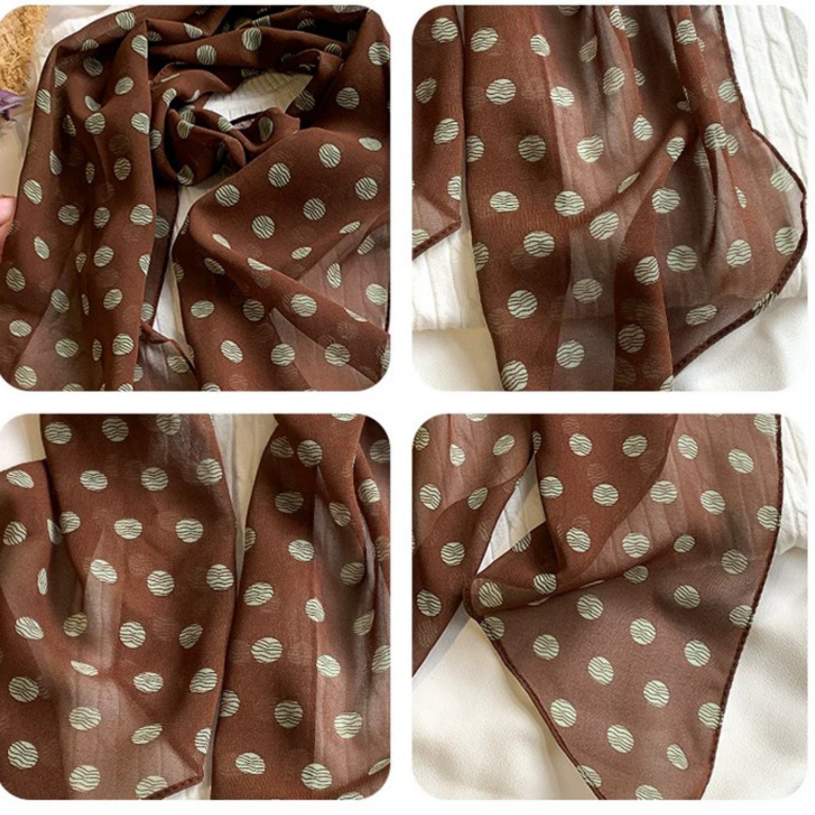 Vintage Polka Dot Chiffon Scar - Vintage Fashion Ai recension och pris