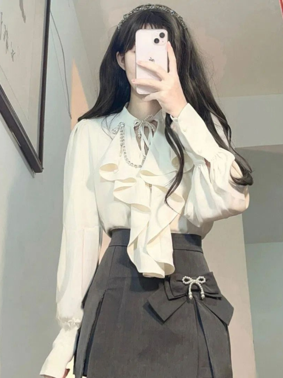 Elegant Vintage Long Sleeve Sh - Vintage Fashion Years recension och pris