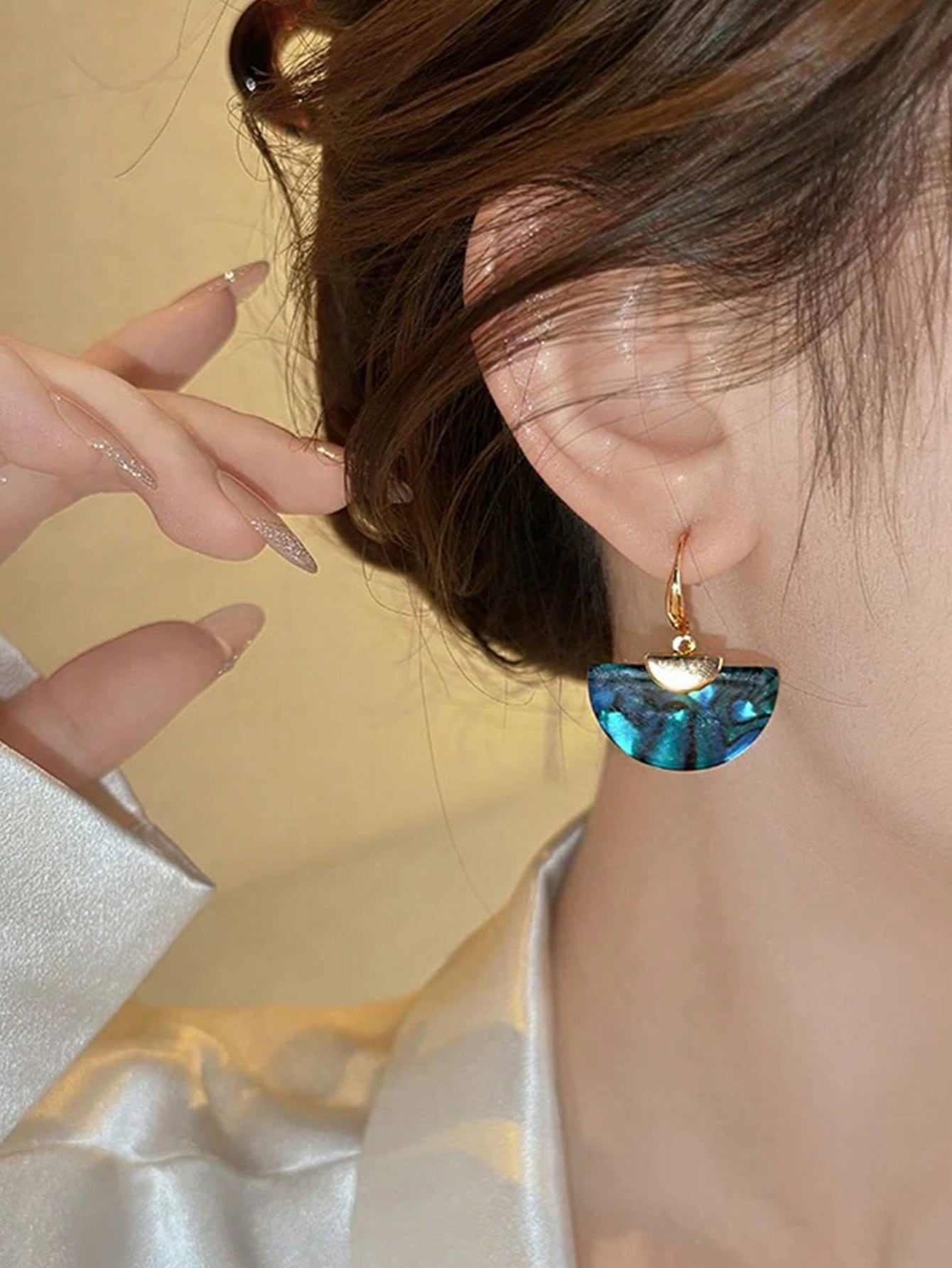 1 Pair Elegant Geometric Fan-S - Vintage Fashion Earrings recension och pris