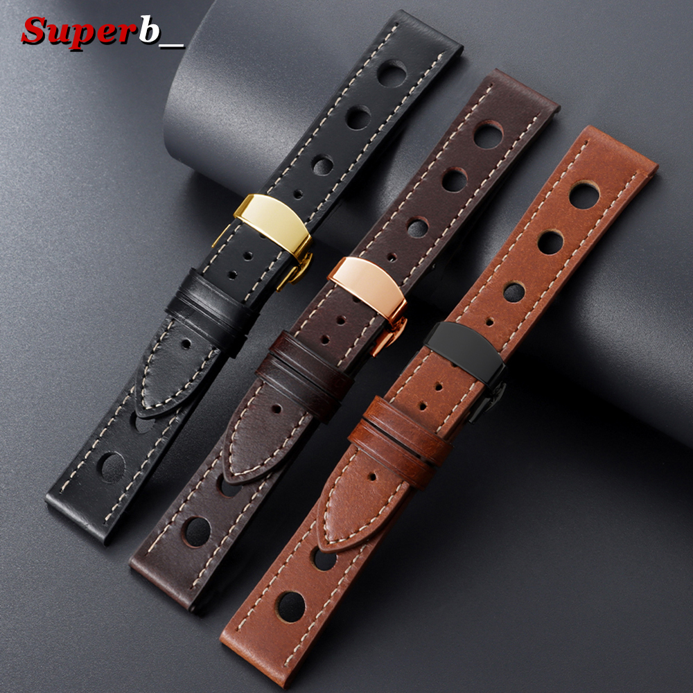 20mm 22mm Vintage Cowhide Leat - Vintage Fashion Tags recension och pris